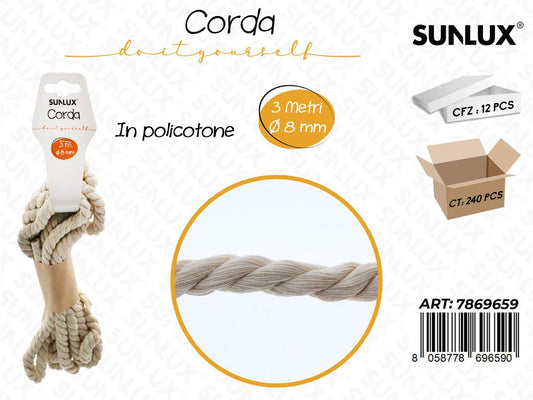 Sunlux Corda in Policotone D.8MM*3MT