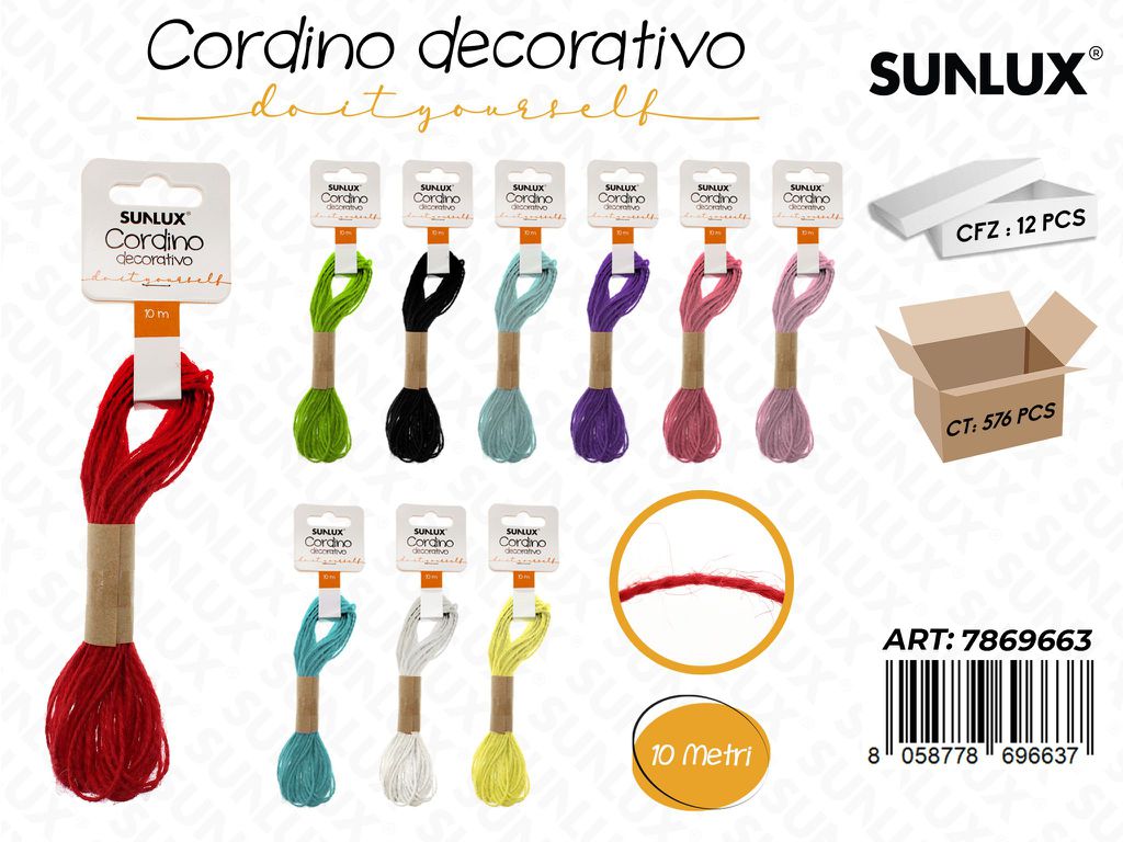 Sunlux Cordino Decorativo Ass. 10MT