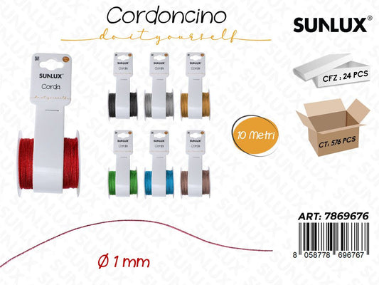 Sunlux Cordoncinio Col. Ass. 1MM*10MT