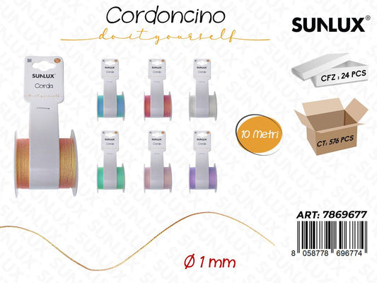 Sunlux Cordoncinio Col. Ass. 1MM*10MT