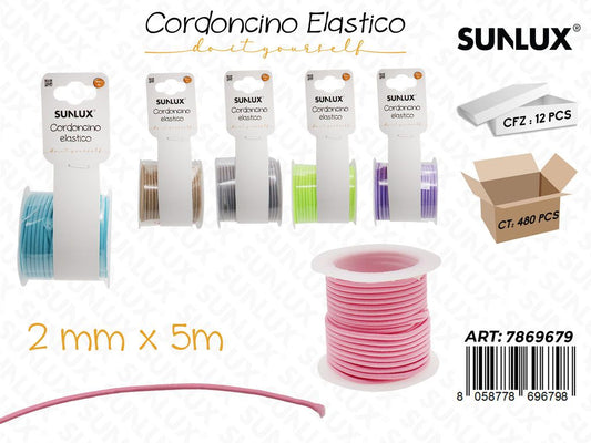 Sunlux Cordoncino Elastico Col. Ass. 2MM*5MT