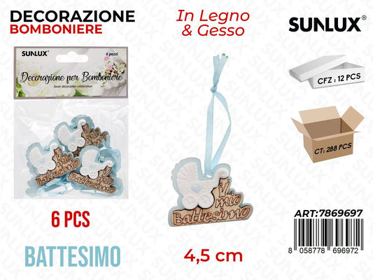Sunlux Dec. Bomb. Battesimo Celeste 6PCS 4.5CM/ Pz da 12