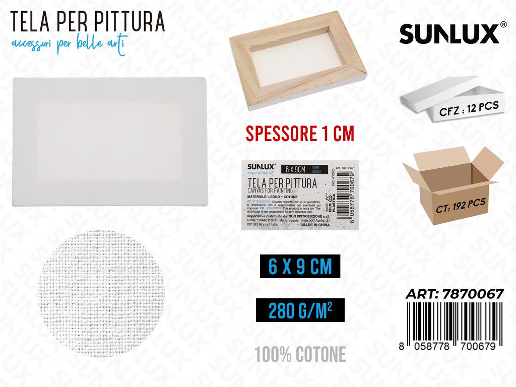 Sunlux Tela per Puttura 6*9*1CM 280GM