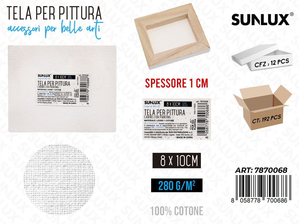 Sunlux Tela per Puttura 8*10*1CM 280GM