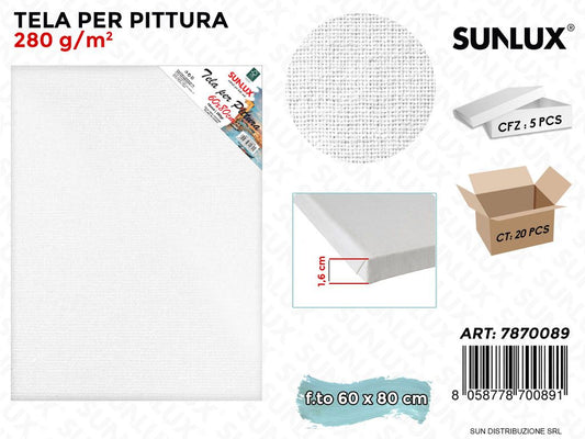Tela per Pittura 60*80 Cm 16MM 280GR