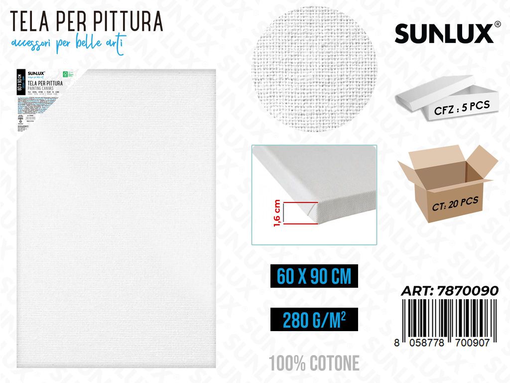 Tela per Pittura 60*90CM 16MM 280GR