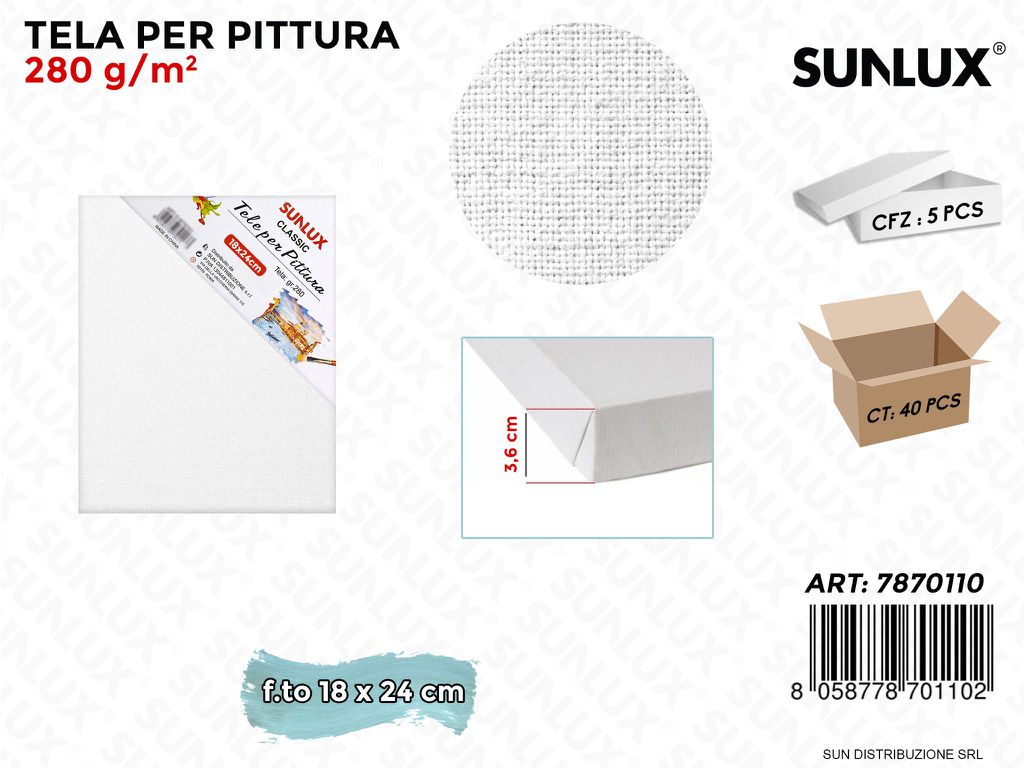 Tela per Pittura F.to 18*24*3.6CM 280GR