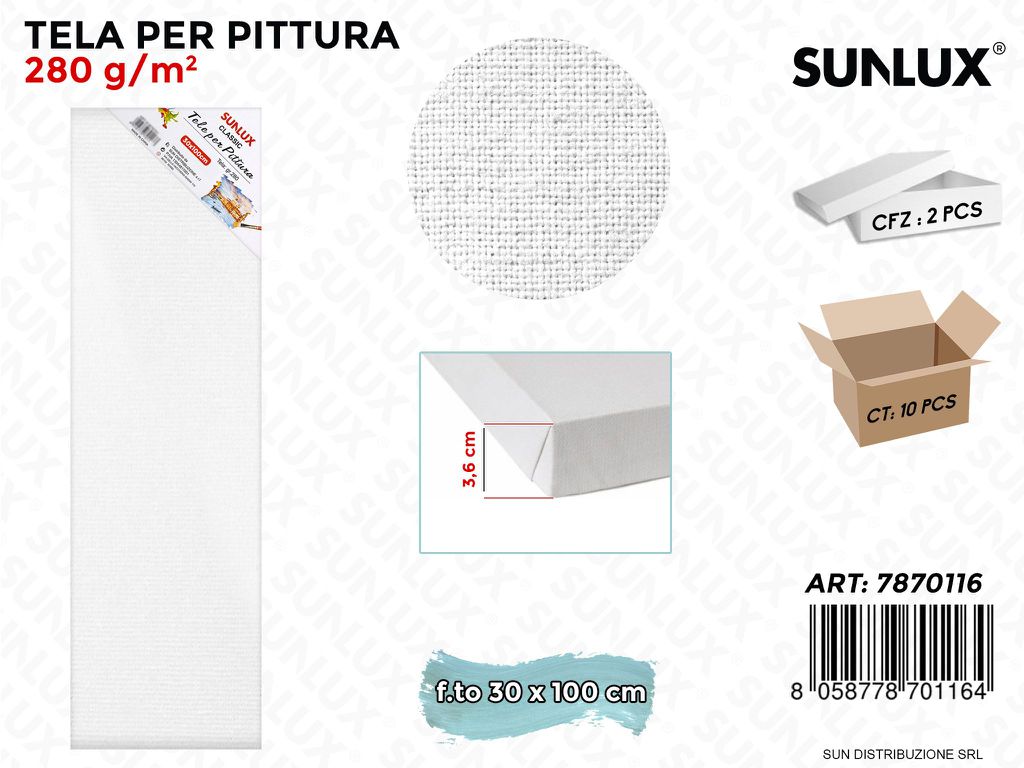 Tela per Pittura F.to 30*100*3.6CM 280GR