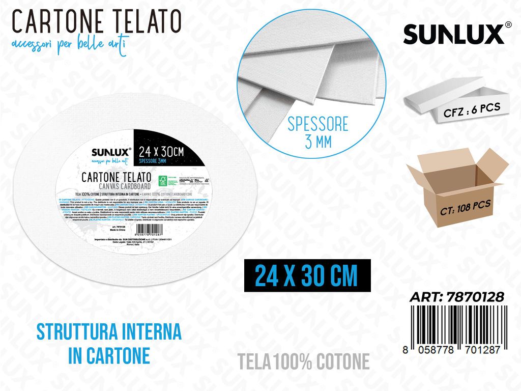 Cartone Telato Ovale 24*30CM*3MM
