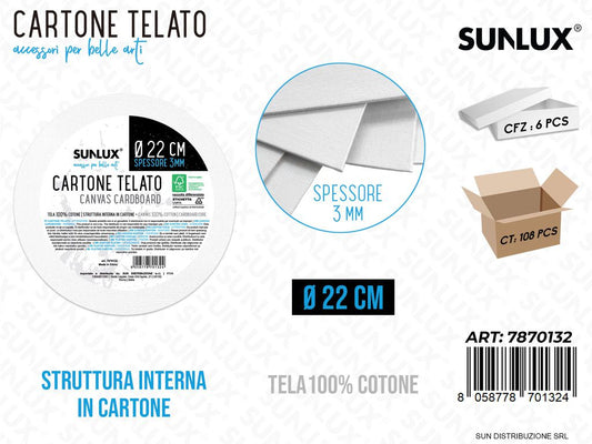 Cartone Telato Rotondo D.22CM*3MM