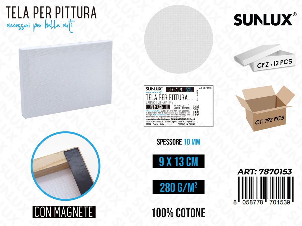 Sunlux Tela Pittura Bia. c/Magnete 9*13CM 280G