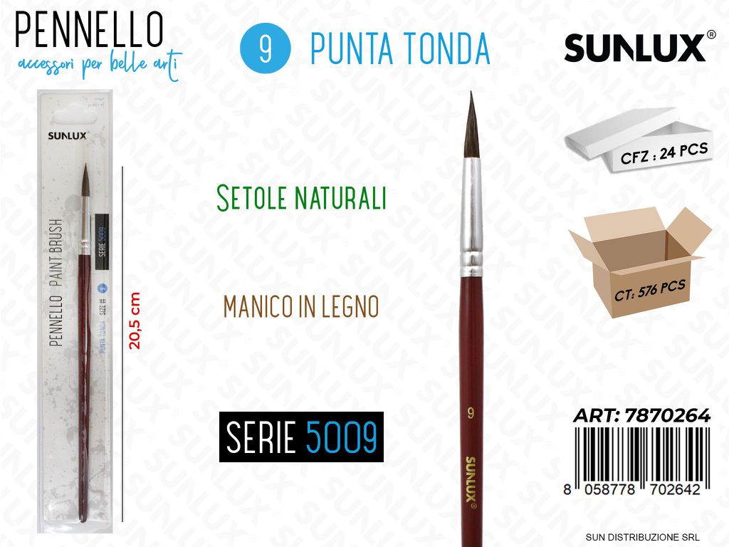 Pennelli S. 5009 N.9 Punta Tonda 20.5CM