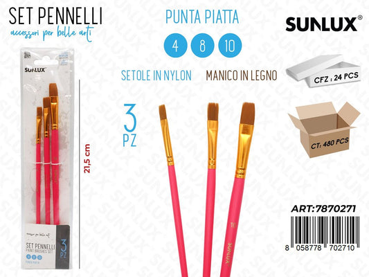 Set 3 Pennelli Artistici Punta 10-8-4