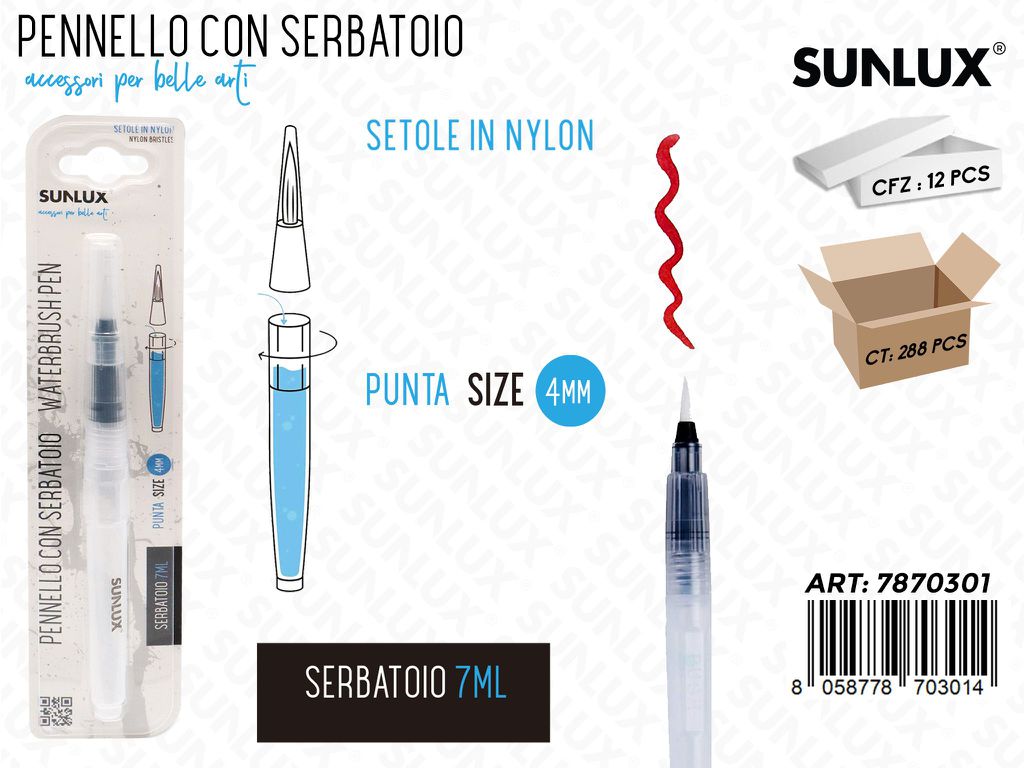 Pennello con Serbatoio 7ML Punta 4MM