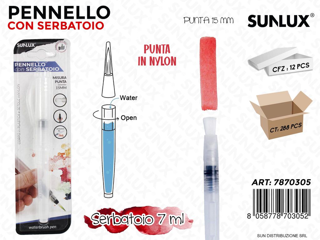 Pennello c/ Serbattoio 7ML P. 15MM / Pz da 12