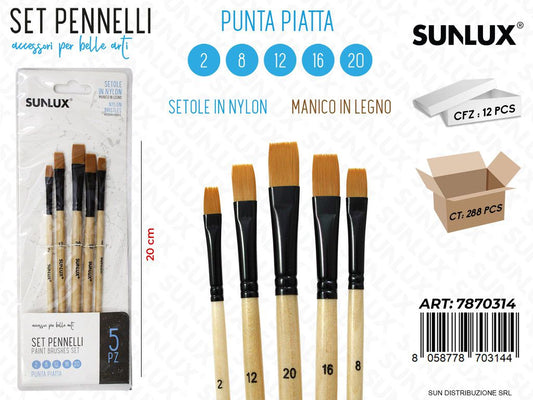 SET5 Pennelli Artistici MIS.2-12-20-16-8 22CM