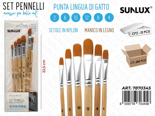 Set di Pennelli Artistici Mis. 2-6-10-12-8-4 6PCS