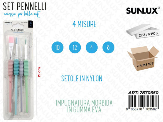 Set di Pennelli Artistici Mis. 10-2-4-8 4PCS