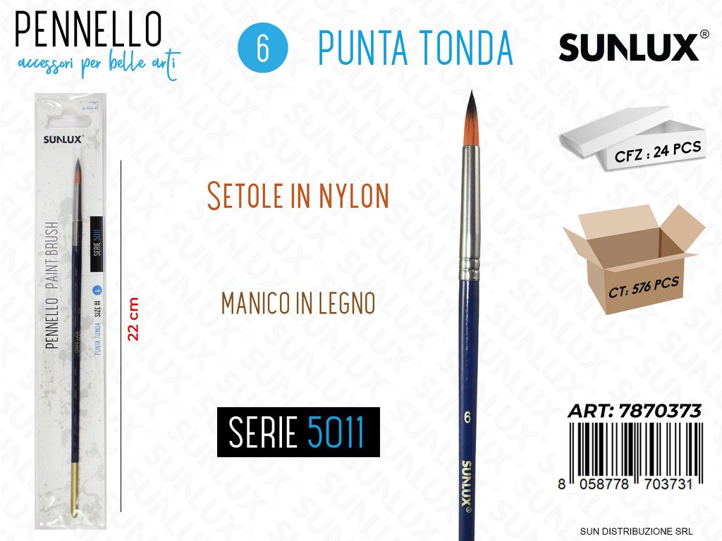 Pennelli S. 5011 N.6 Punta Tonda 22CM