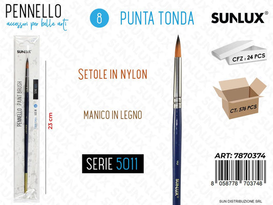Pennelli S. 5011 N.8 Punta Tonda 23CM