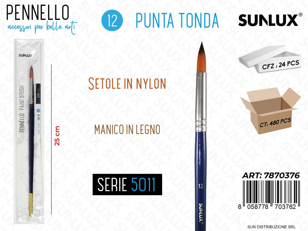 Pennelli S. 5011 N.12 Punta Tonda 25CM