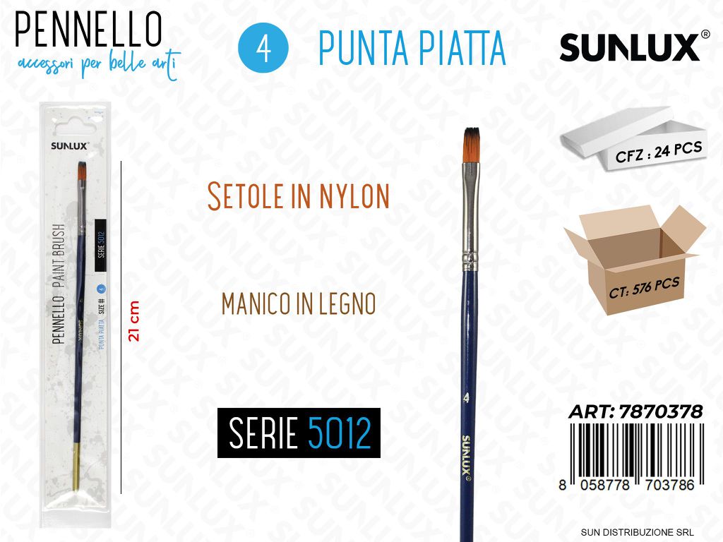 Pennelli S. 5012 N.4 Punta Piatta 21CM
