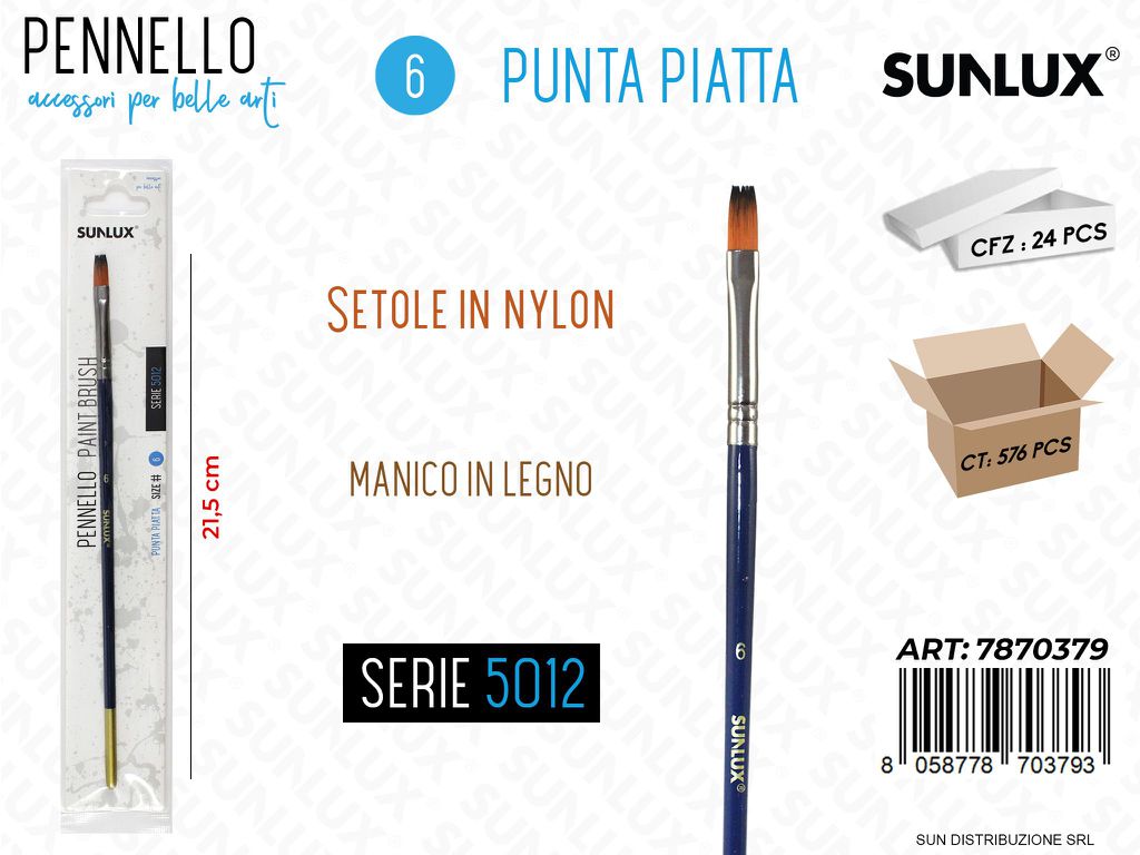 Pennelli S. 5012 N.6 Punta Piatta 21.5CM