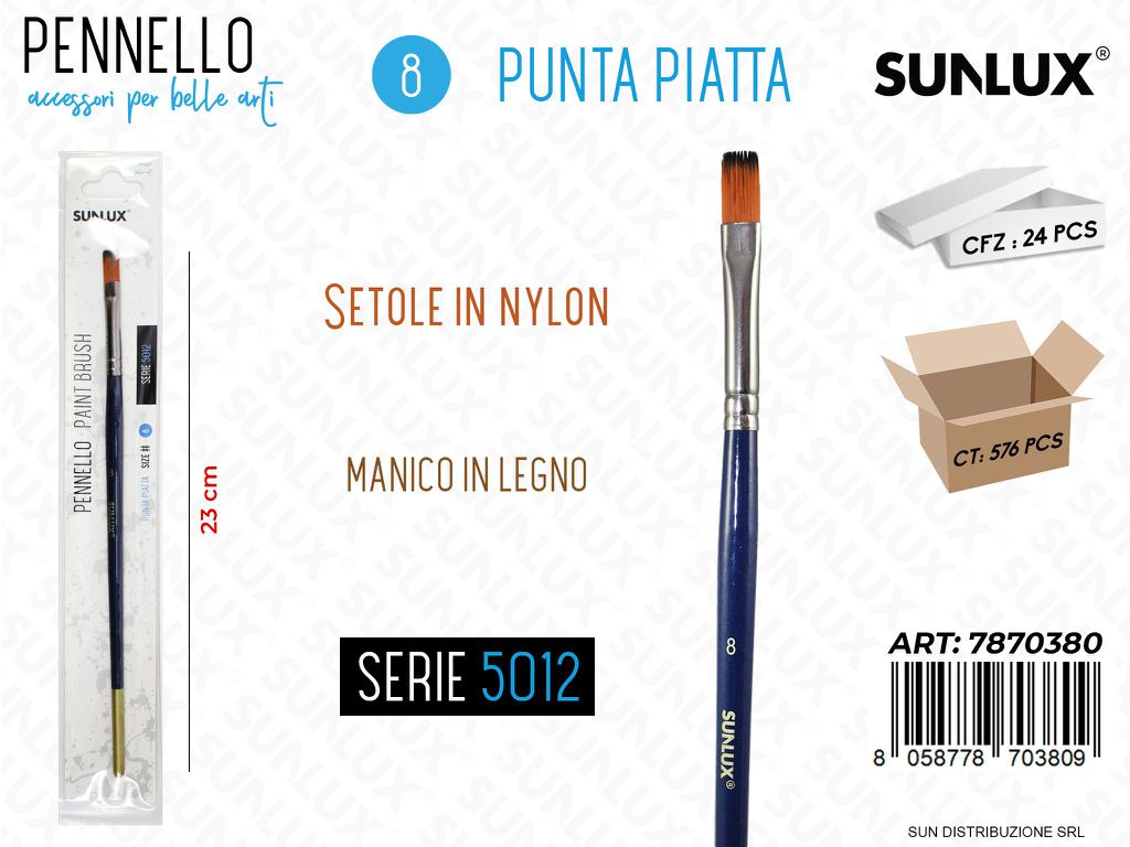 Pennelli S. 5012 N.8 Punta Piatta 23CM