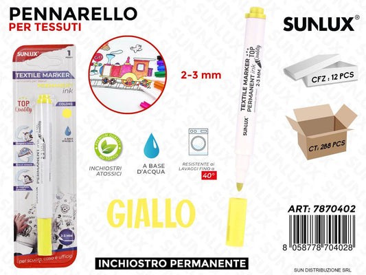 Bl. Pennarello per Tessuti Perm. Giallo/ Pz da 12