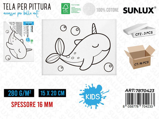 Sunlux Tela per Pittura 15*20CM 16MM 280GR