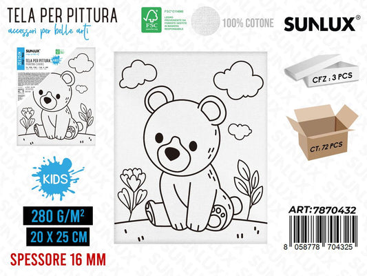 Sunlux Tela per Pittura 20*25CM 16MM 280GR
