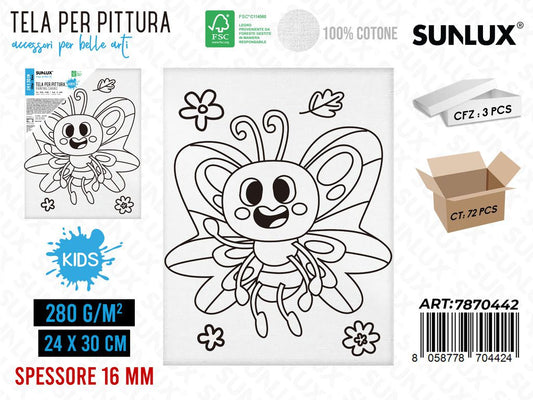 TELA PER PITTURA 24*30CM 16MM 280GR /PZ DA 3**