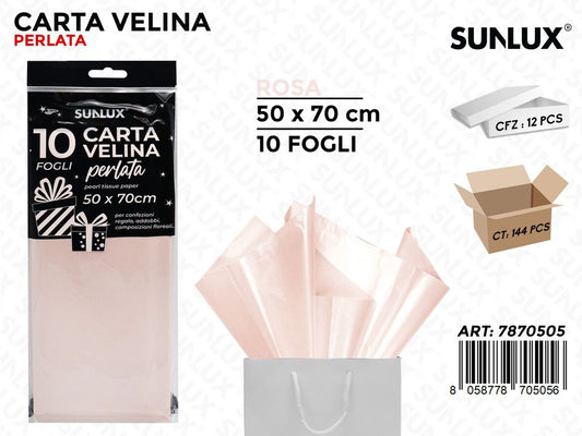 Sunlux Carta Velina Perlata Rosa 10FF 50*70CM