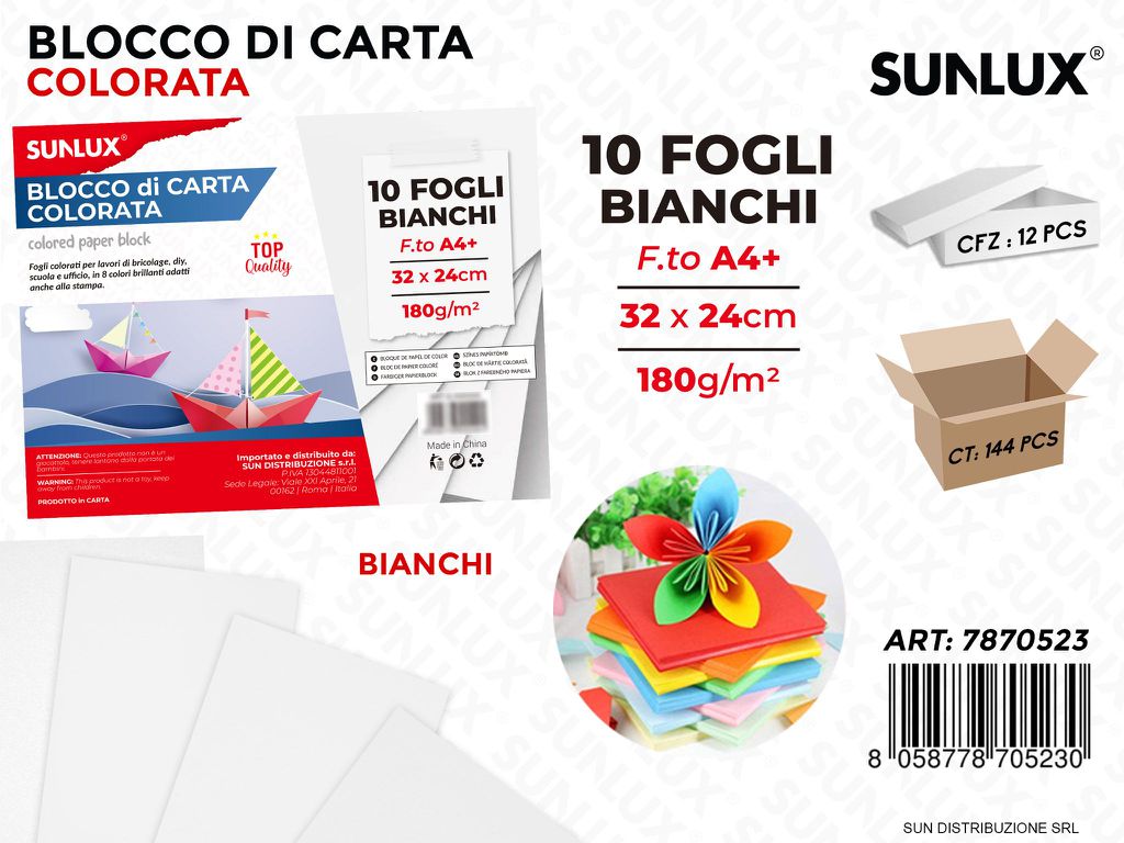 Blocco di Carta 10FF Bianco 32*24CM 180G