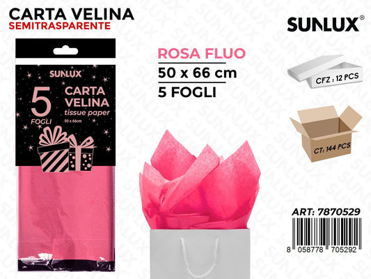 Carta Velina Rosa Fluo 5FF 50*66CM