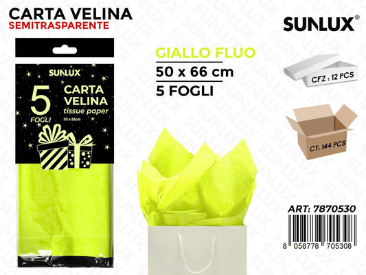 Carta Velina Giallo Fluo 5FF 50*66CM