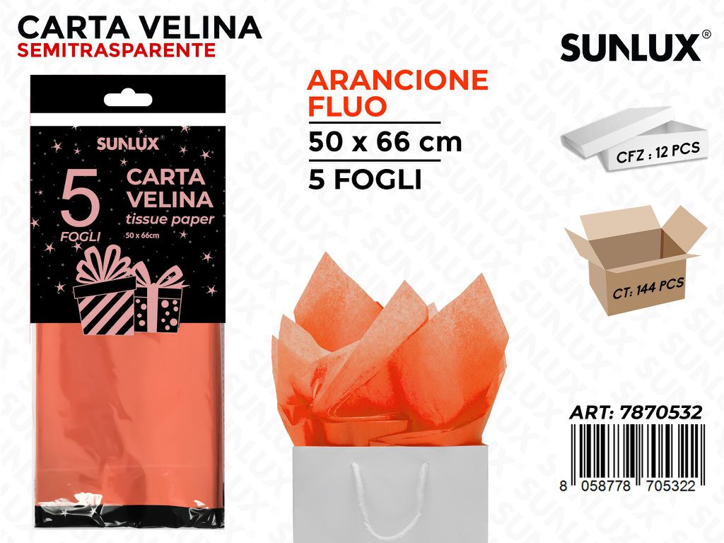 Carta Velina Arancione Fluo 5FF 50*66CM