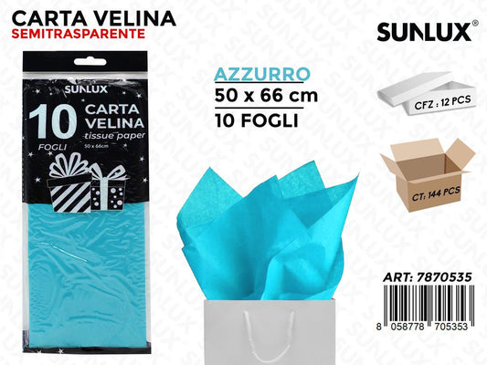 Sunlux Carta Semitrasp. Azzurro 10FF 50*70CM