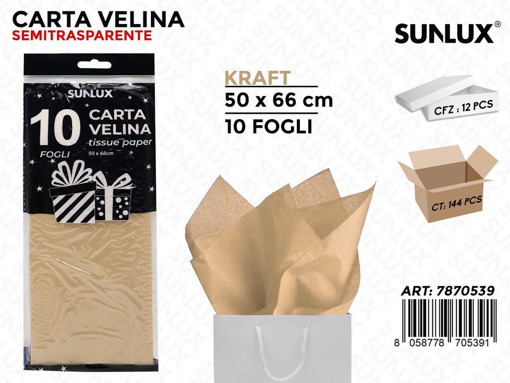 Sunlux Carta Semitrasp. Kraft 10FF 50*70CM