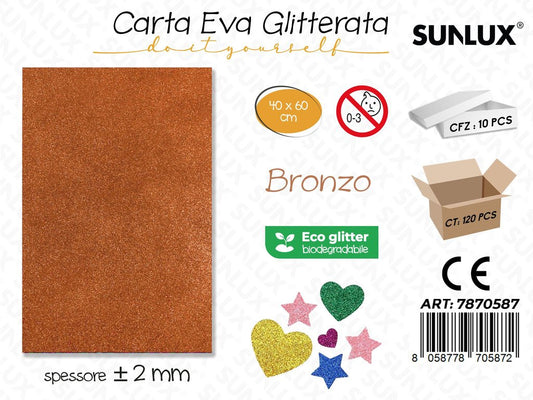 Sunlux Carta Eva Glitter Bio Bronzo 2MM*40*60CM
