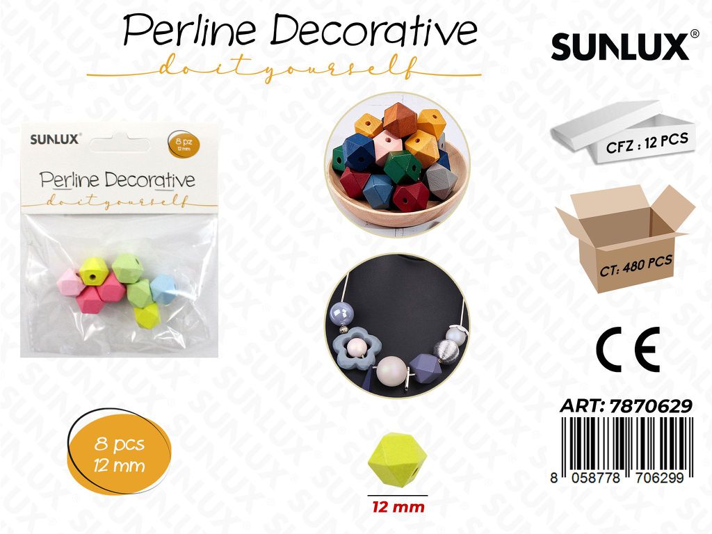 Perline Decorative Col. ASS.12MM 8PCS