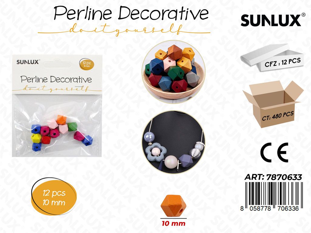 Perline Decorative Col. Ass. 10MM 12PCS