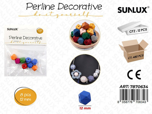 Perline Decorative Col. Ass. 12MM 8PCS