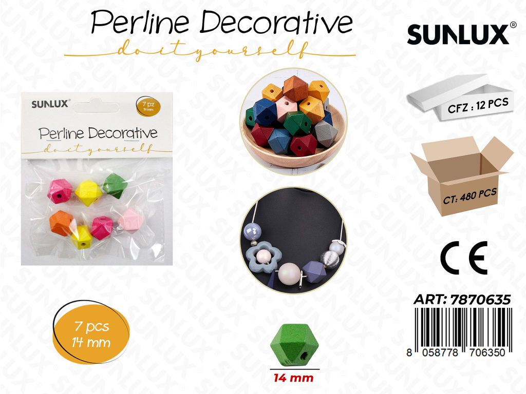 Perline Decorative Col. Ass. 14MM 7PCS