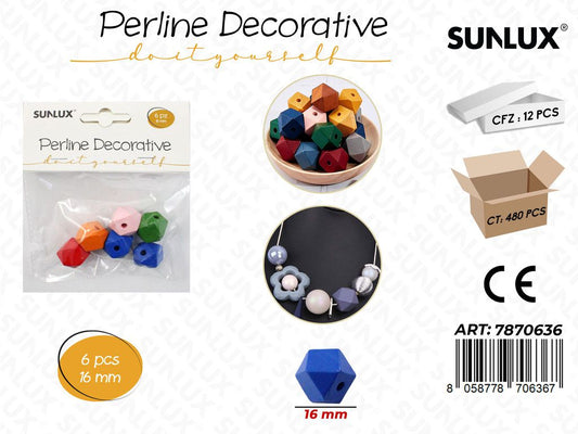 Perline Decorative Col. Ass. 16MM 6PCS