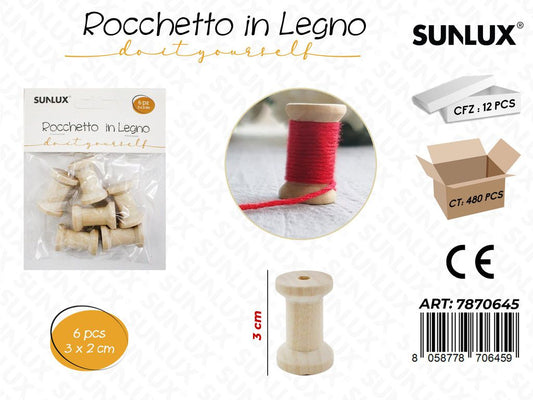 Rocchetto in Legno 3CM 6PCS