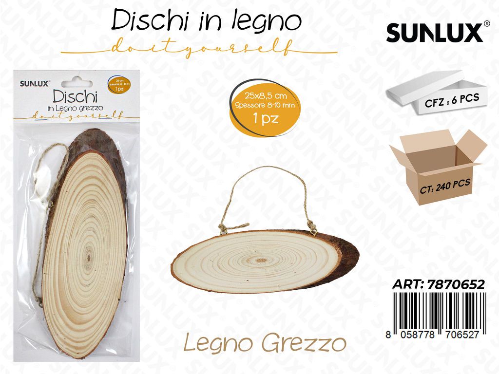 Dischi in Legno Grezzo 25*8.5CM*8-10MM
