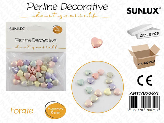 Perline Dec. Forate Col. Ass. 15GR 10MM