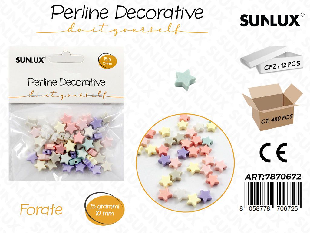 Perline Dec. Forate Col. Ass. 15GR 10MM