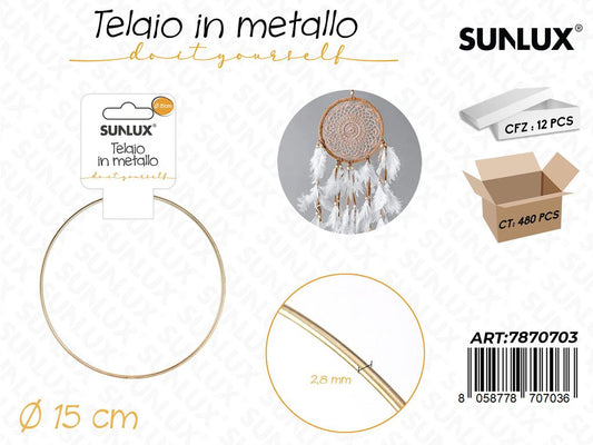 Telaio in Metallo Oro D.15CM*2.8MM